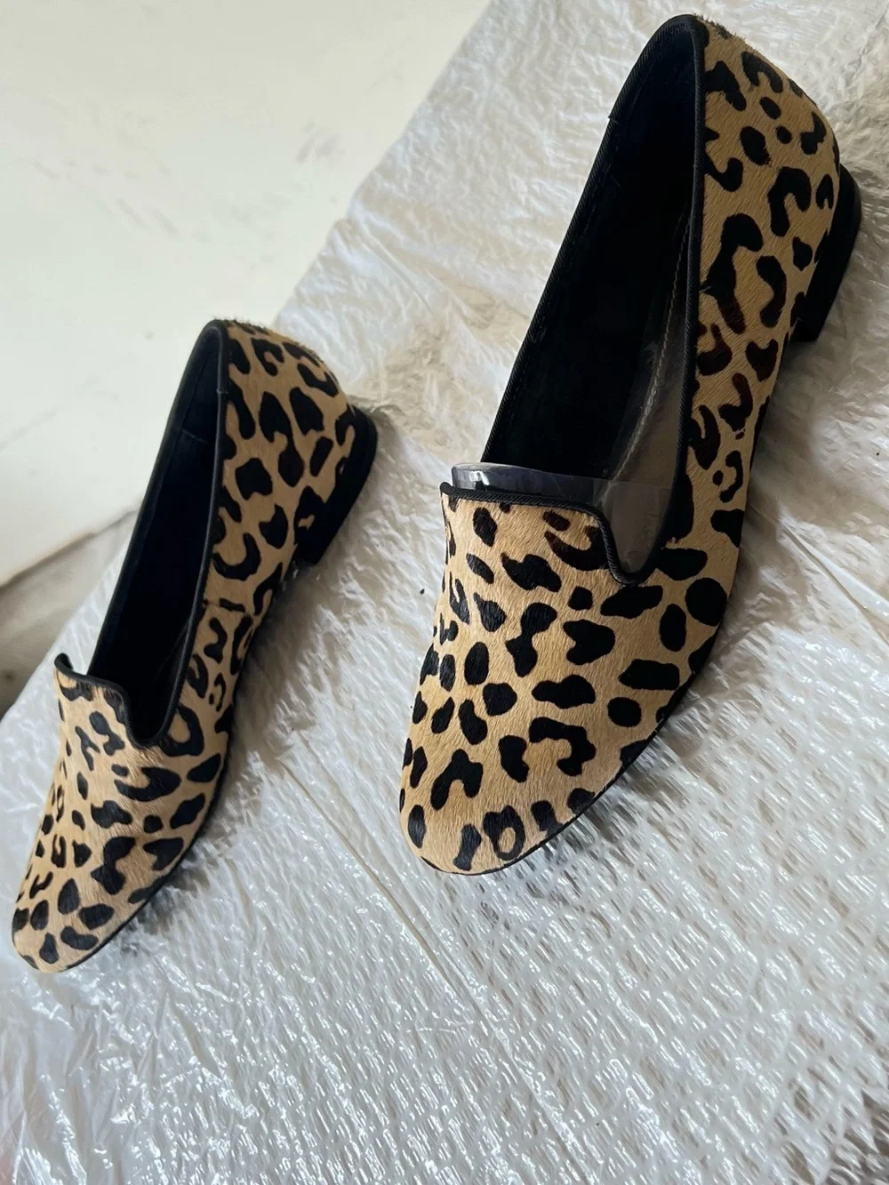 Kelly & Katie Leopard-Print Slip-On Loafers in Tan and Black